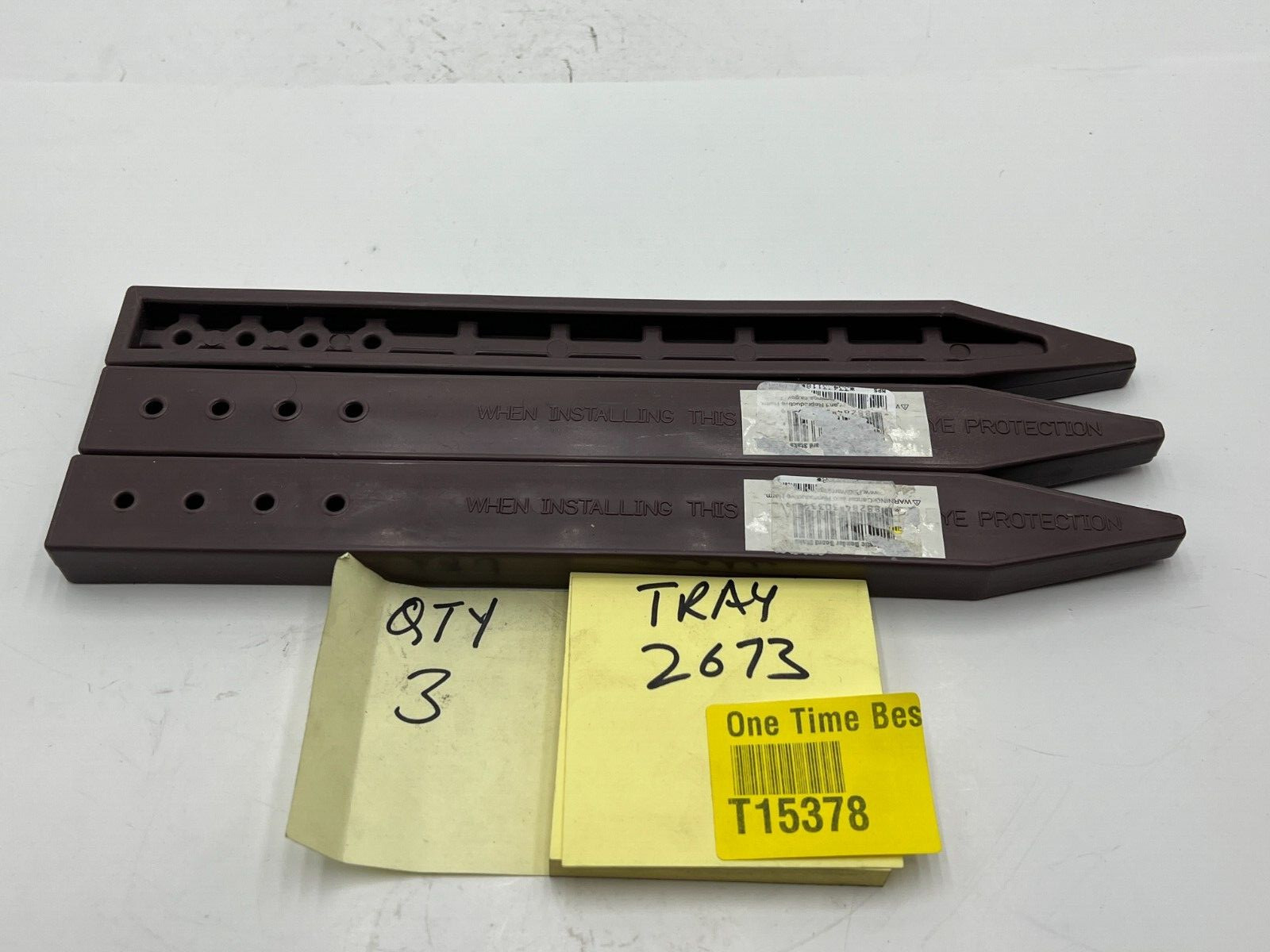 (QTY 3) Pre Drilled Stake 12&Prime;, Brown