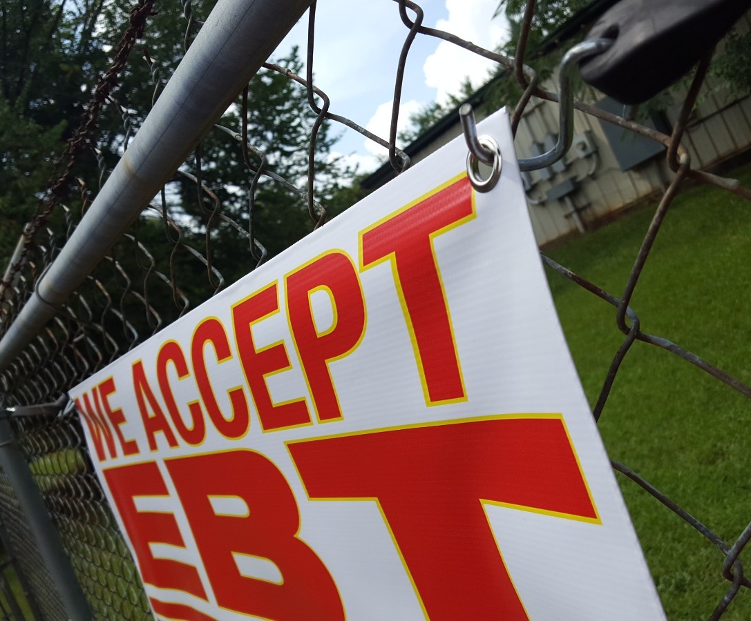 WE ACCEPT EBT MONEY ORDERS Banner Sign Display Convenience Store Shop Food Mart