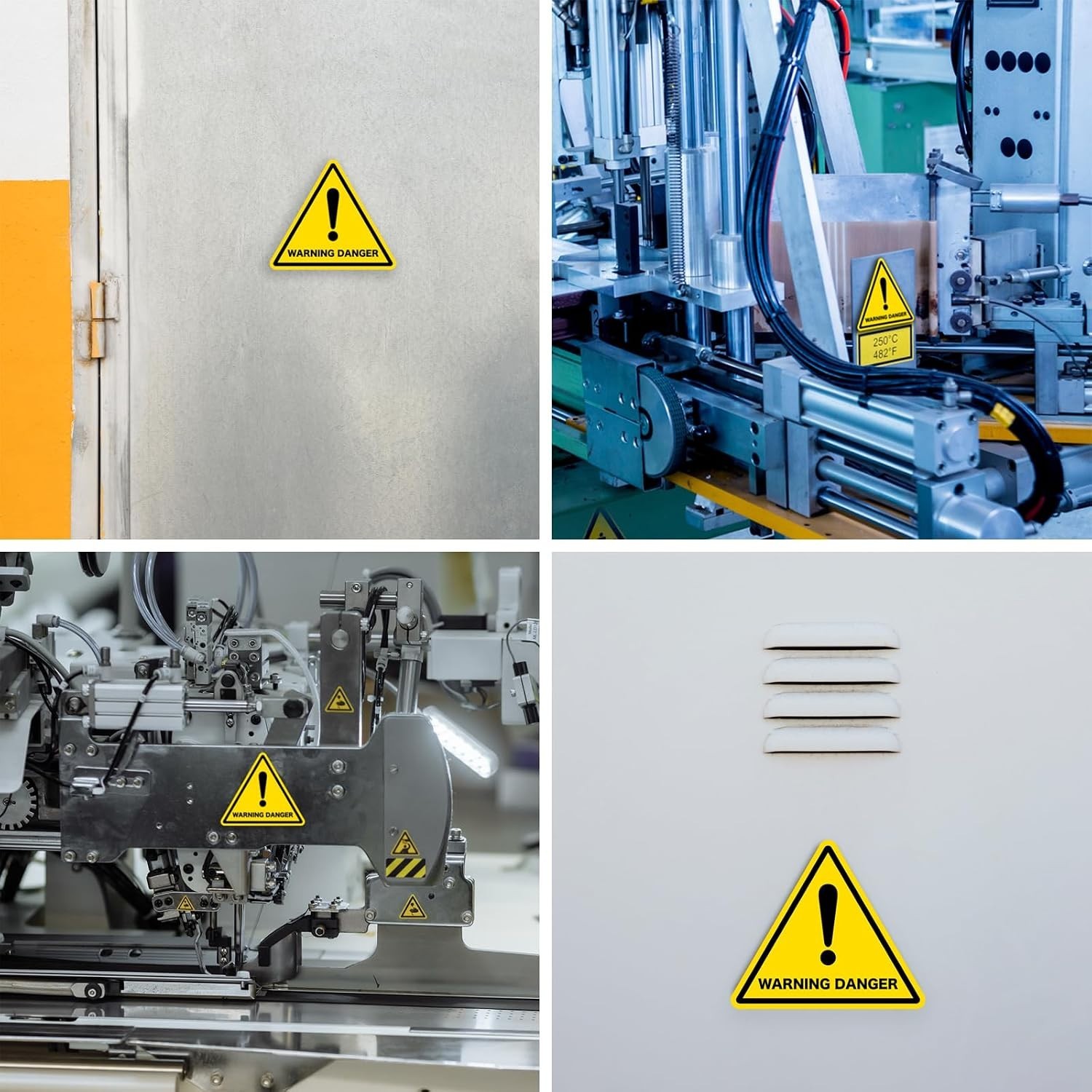Waterproof 2 PCS Yellow Triangle Safety Signs for Enhanced Workplace Protection