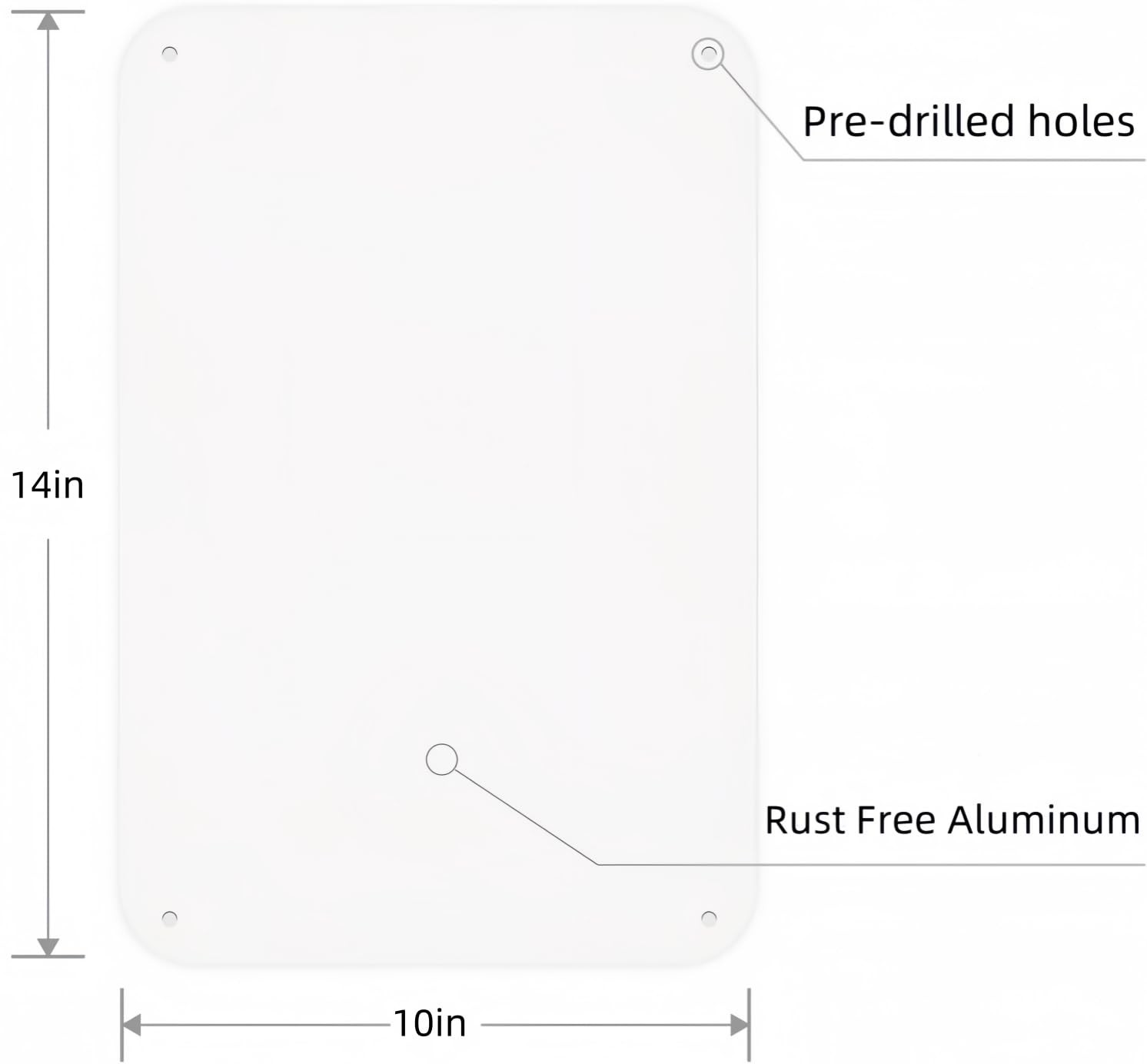 14×10 White Aluminum Sign Blanks 2-Pack 0.04&Prime; Thick Aluminum Sign Boards