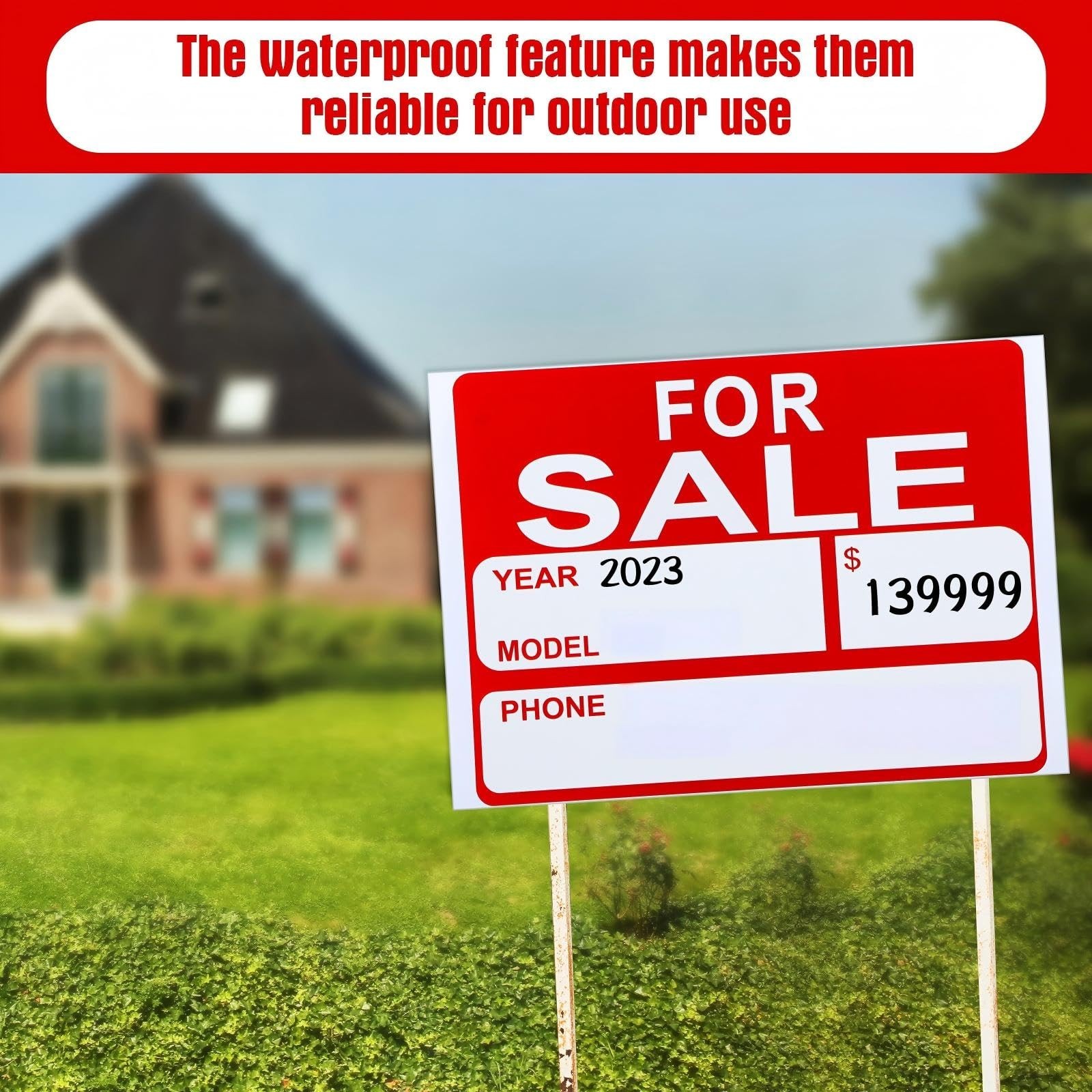 Sale Signs 25 Pack 9 x 12 Inches for Cars Vehicles Homes Yard Sale Advertising