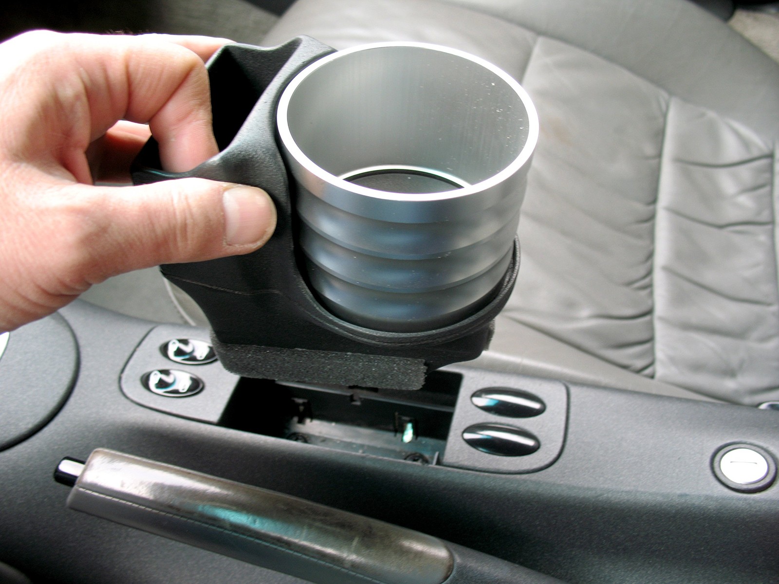 ALCABO Drink Holder, Black with Ring and Cup for Porsche 996/986 Left-Hand Drive