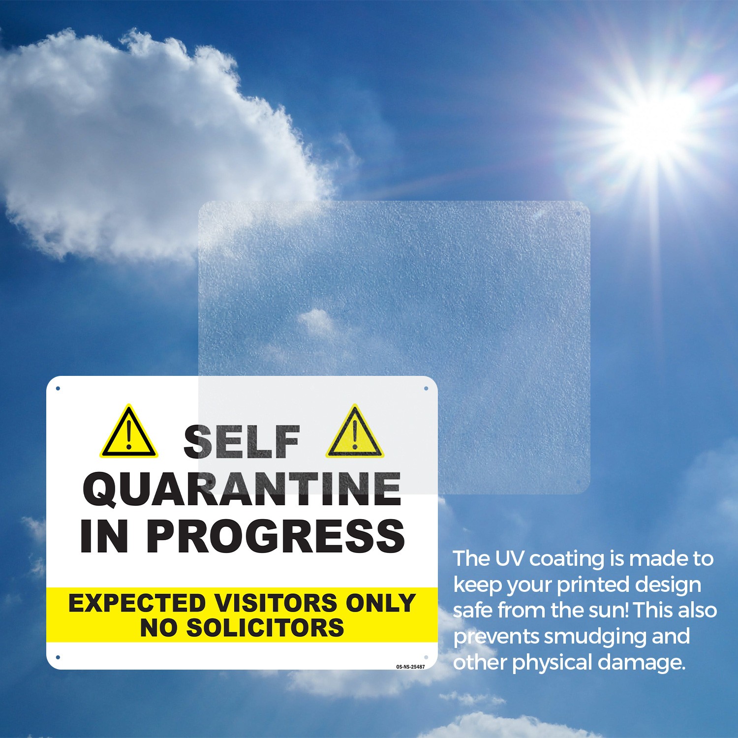 Self Quarantine In Progress No Solicitors Public Safety Sign, Decal 5 or 10 Pack
