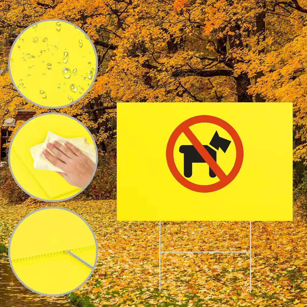 10-Pack 18 In. X 12 In. Blank Yard Signs with Stakes – Waterproof Corrugated Pla