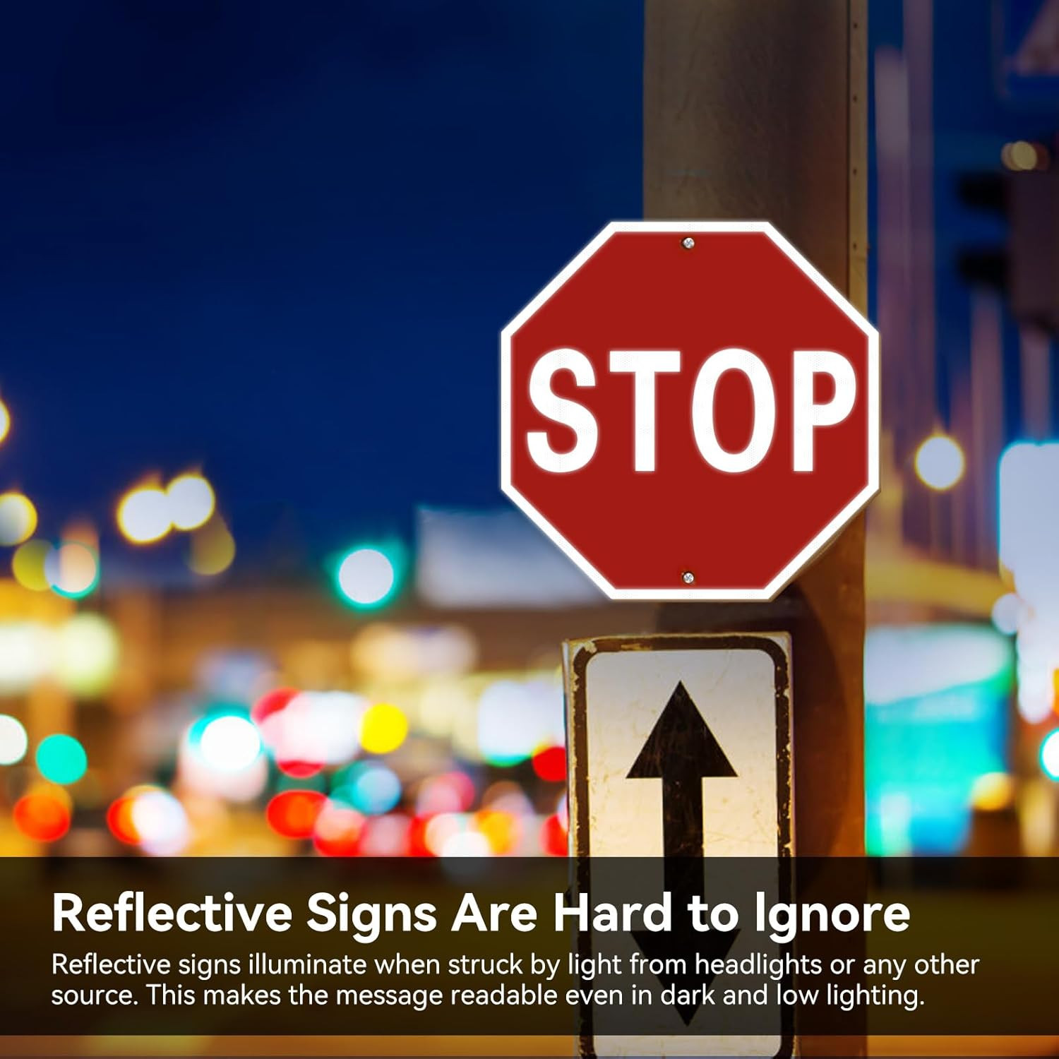 Stop Sign, 12 X 12 Inch Octagonal High Strength Aluminum Reflective Panel, Water