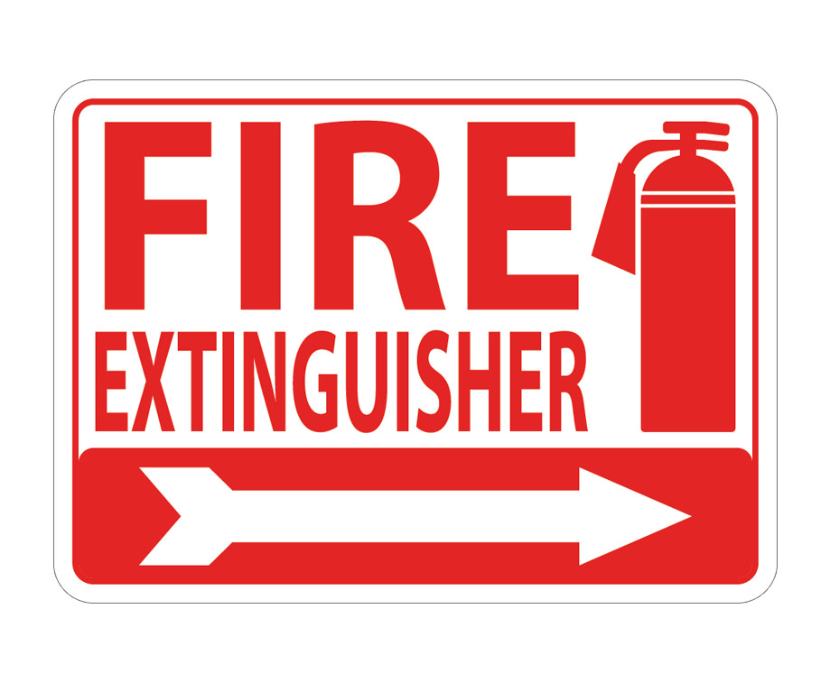 Fire Extinguisher Location Arrow Sticker Red Vinyl Warning Decal