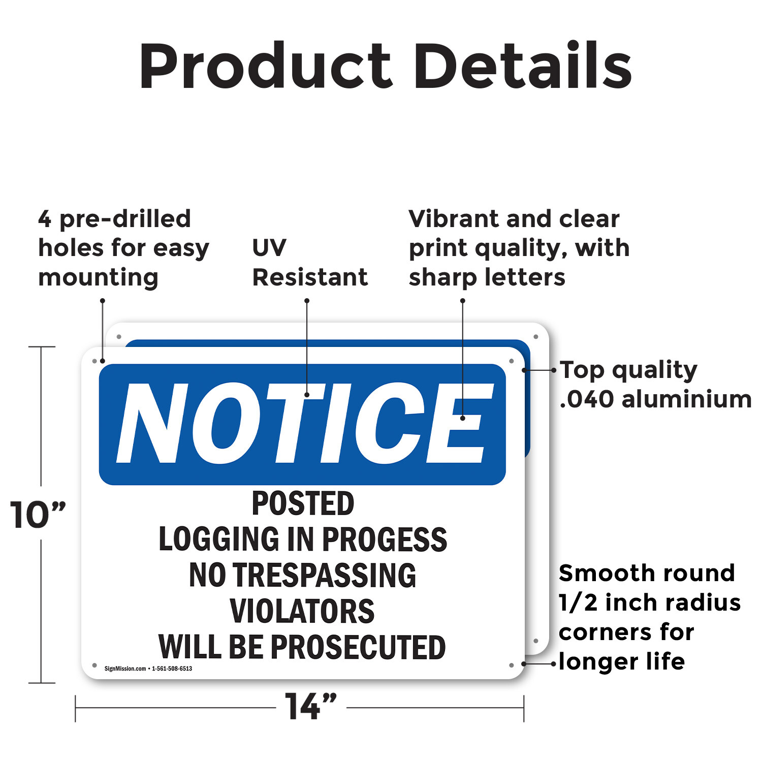 (2 Pack) Posted Logging In Progress No Trespassing OSHA Notice Sign Decal Metal