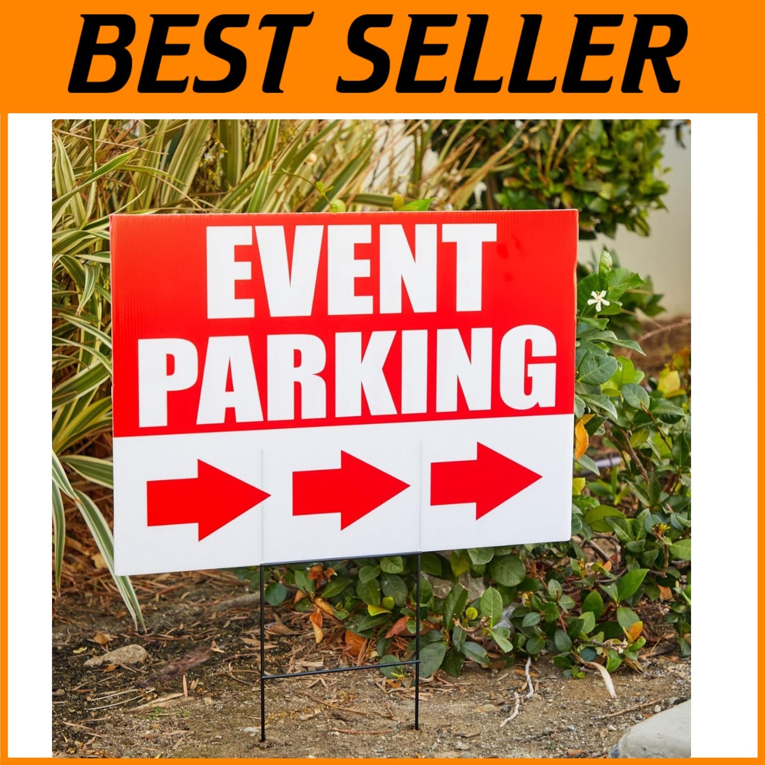 Concert Traffic Direction Signs – 6-Pack, Red, 12×17 in