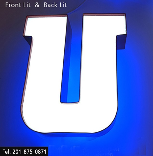 Custom Channel Letters Led Front-Lit and Back-Lit 20 Inches -Read Description