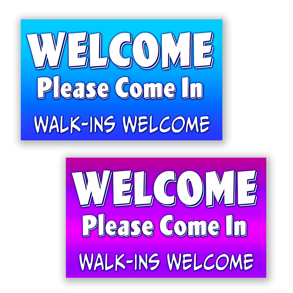 2 Pack Welcome Please Come in Walk-ins Welcome Perforated Window Decal 9&Prime; x 15&Prime;