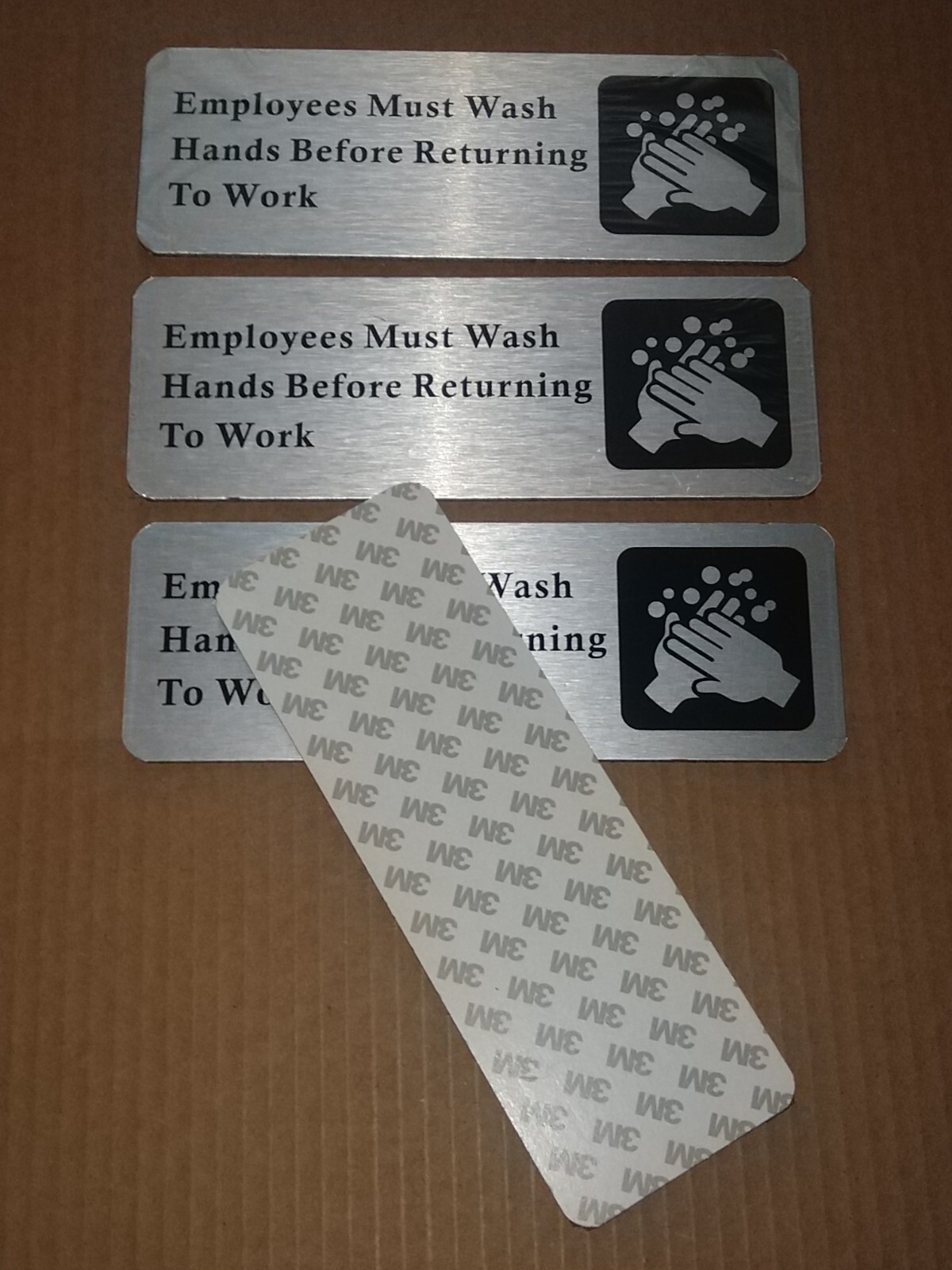 EMPLOYEES MUST WASH HANDS BEFORE RETURNING TO WORK SIGN Aluminum Pack Of 4