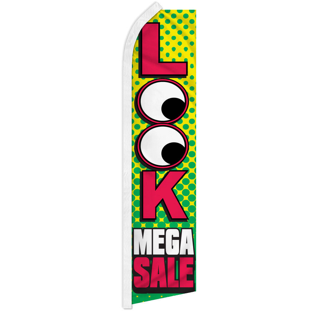 Look Mega Deals Swooper Flutter Advertising Feather Flag Sale Flag Big Sale Here
