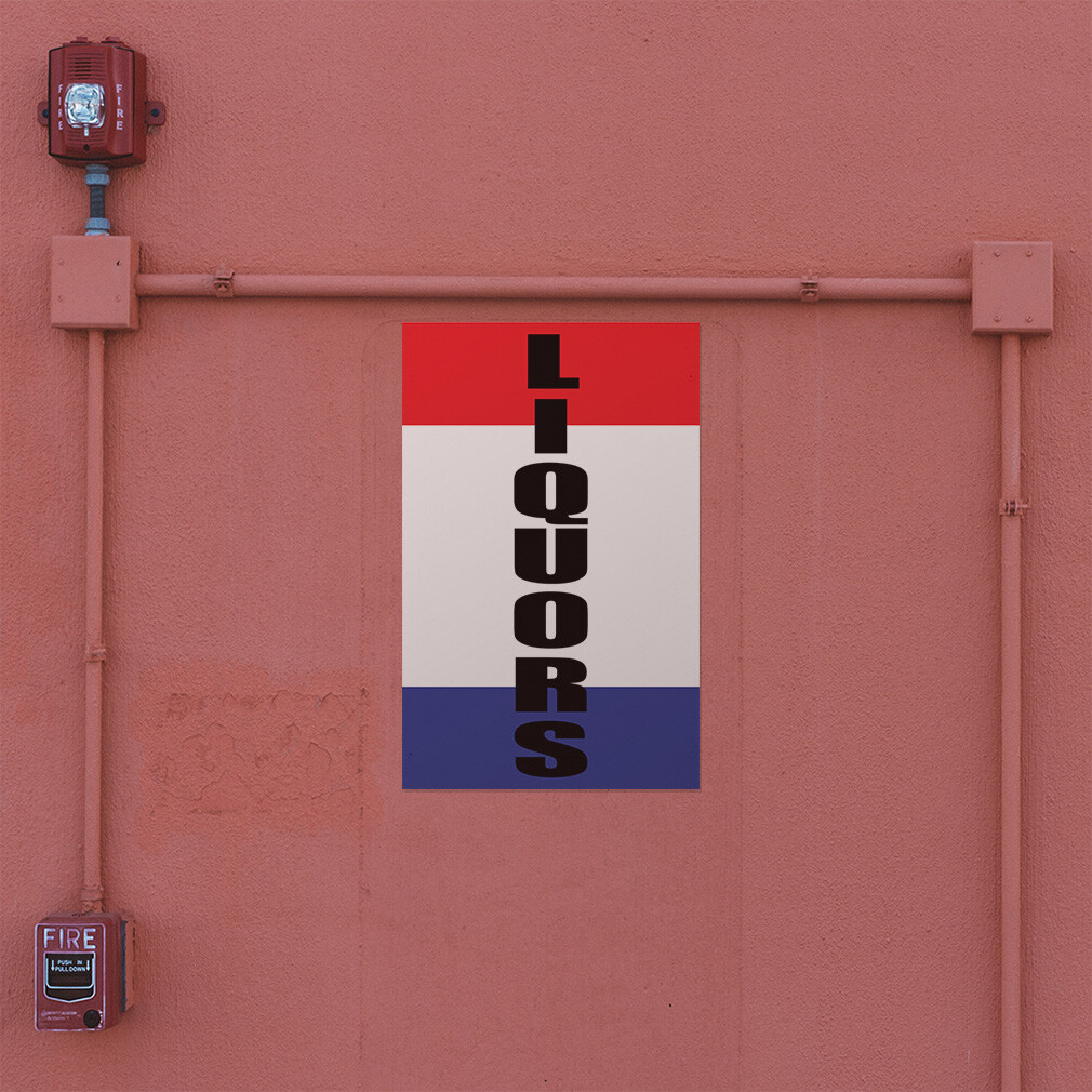 Door Decals Vertical Vinyl Stickers Multiple Sizes Liquors Industrial Vinyl