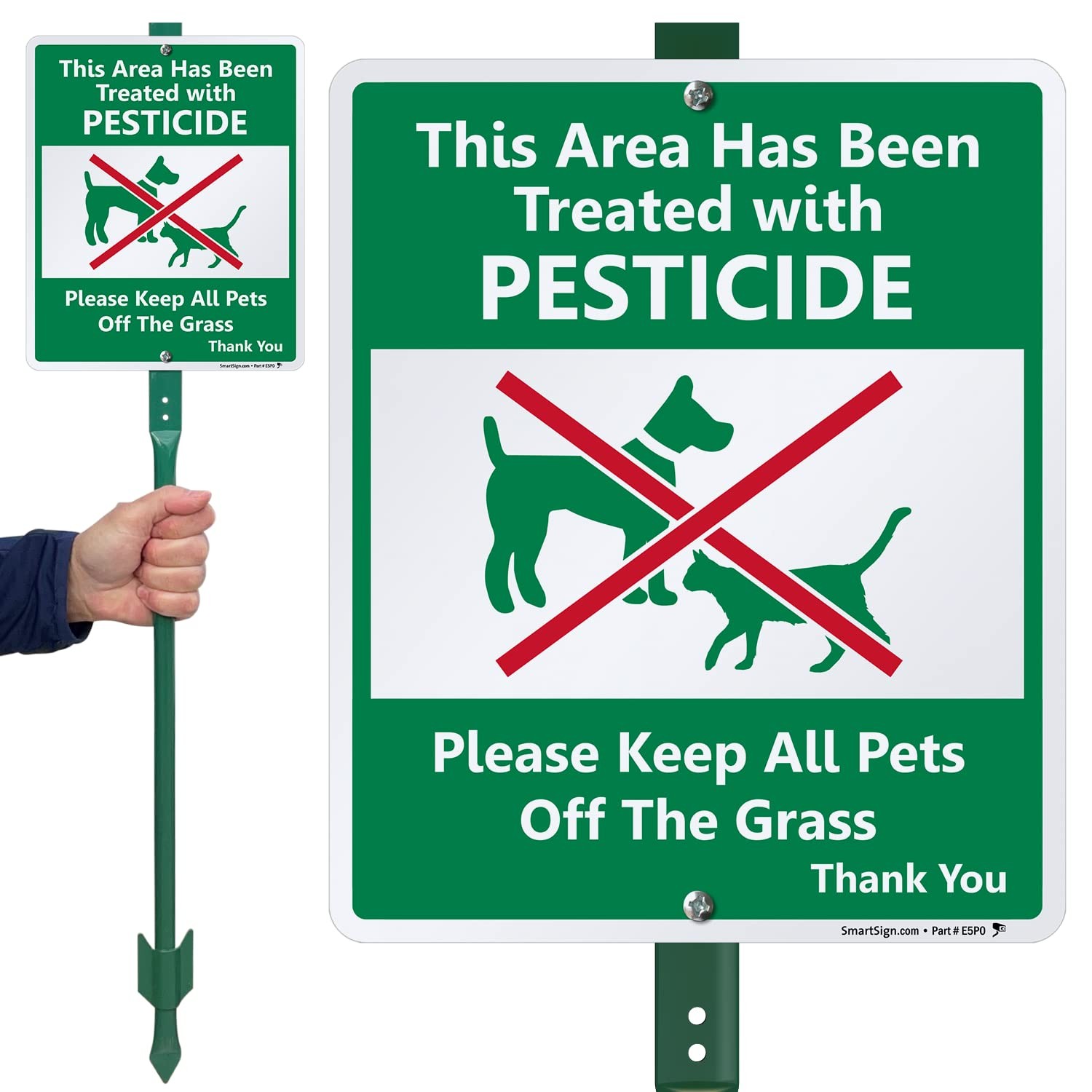« Area Treated with Pesticides, Keep Pets Off Grass » Sign for Lawn | 10&Prime; x 12&Prime;…