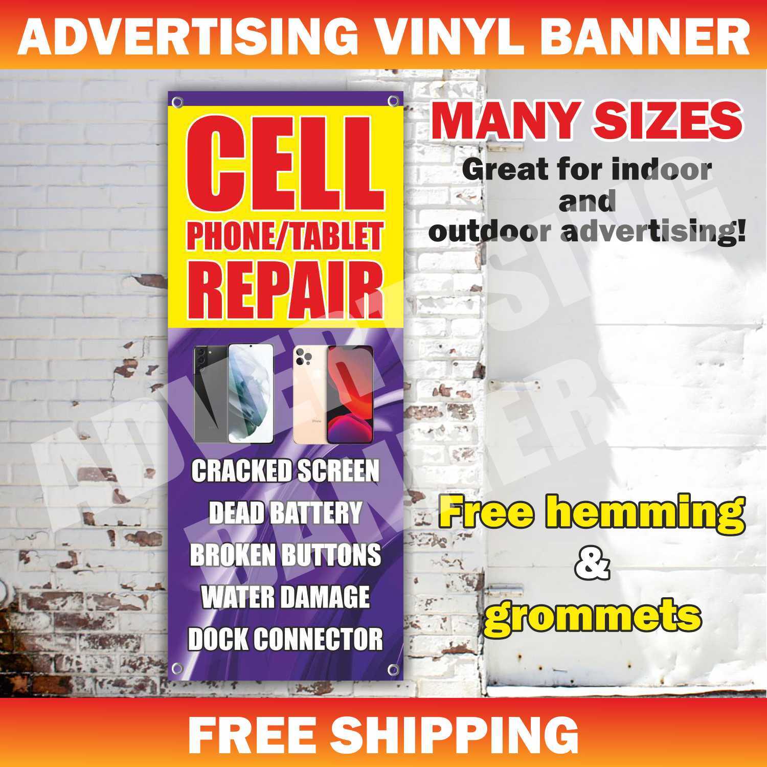 CELL PHONE REPAIR Advertising Banner Vinyl Mesh Sign Flag service laptop shop
