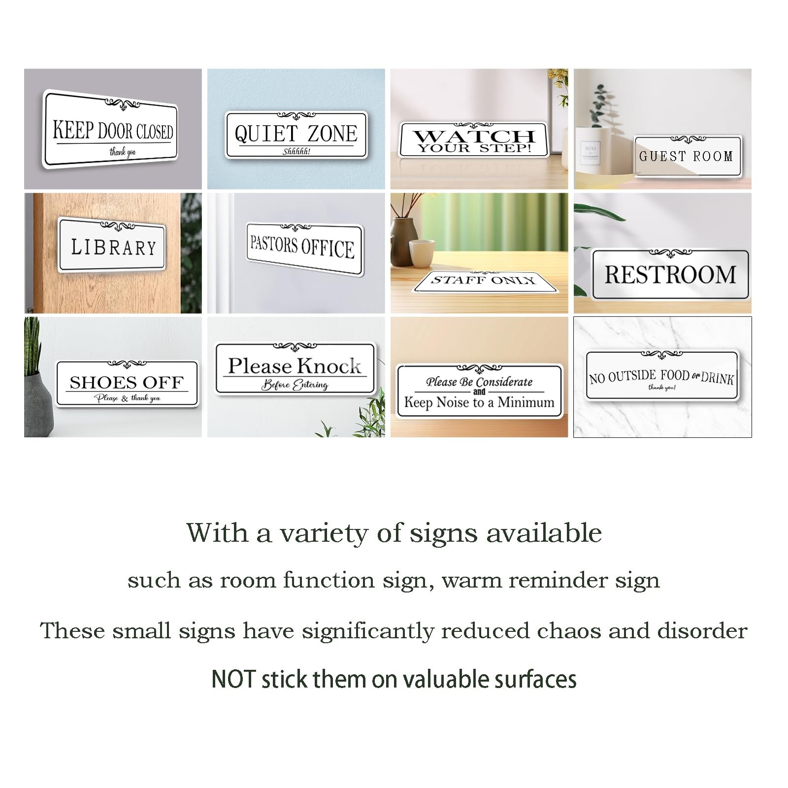 9×3 Inch Elegant White Owners Closet Acrylic SelfStick Signage Host Decor