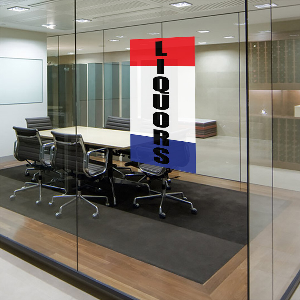 Door Decals Vertical Vinyl Stickers Multiple Sizes Liquors Industrial Vinyl
