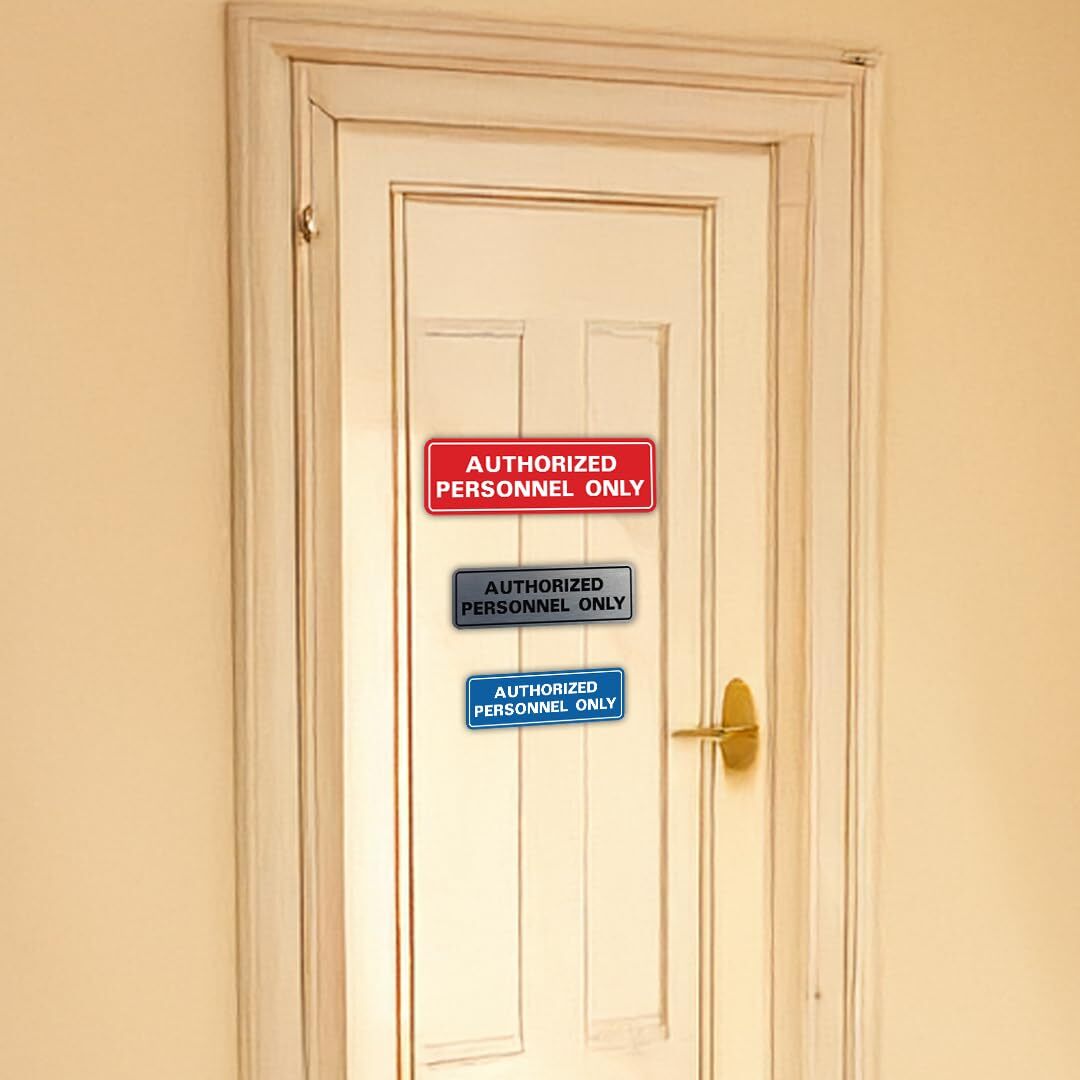 Medium Authorized Personnel Only Wall or Door Sign Secure Access Lt Gray