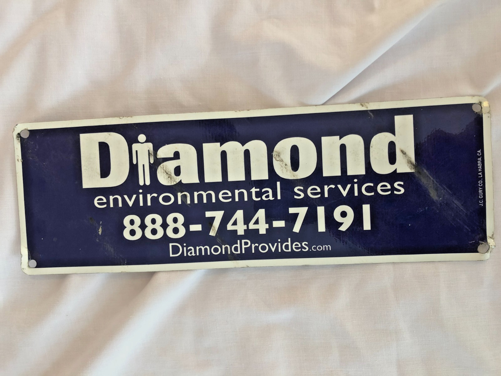 DIAMOND ENVIRONMENTAL SERVICES ALUMINUM SIGN 12&Prime; x 4&Prime;