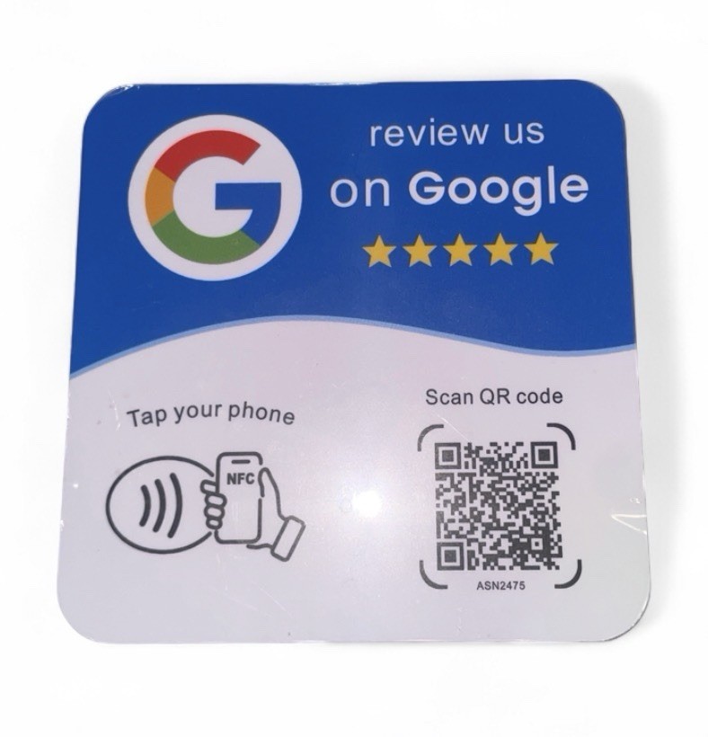 Custom Google Review Tap Card NFC QR Code Tap To Review Small Business Sign SEO