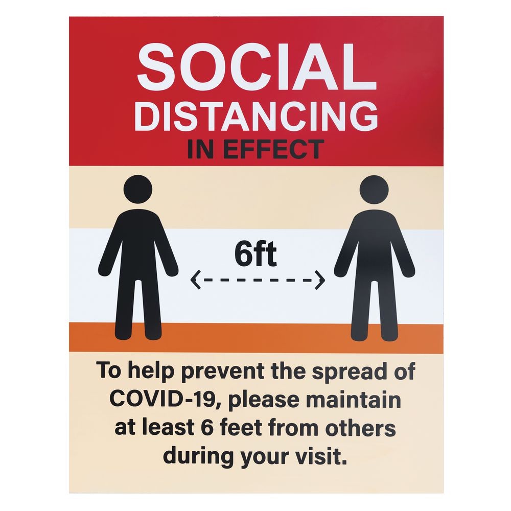 HUBERT® Social Distancing Sign – 22&Prime;W x 28&Prime;H