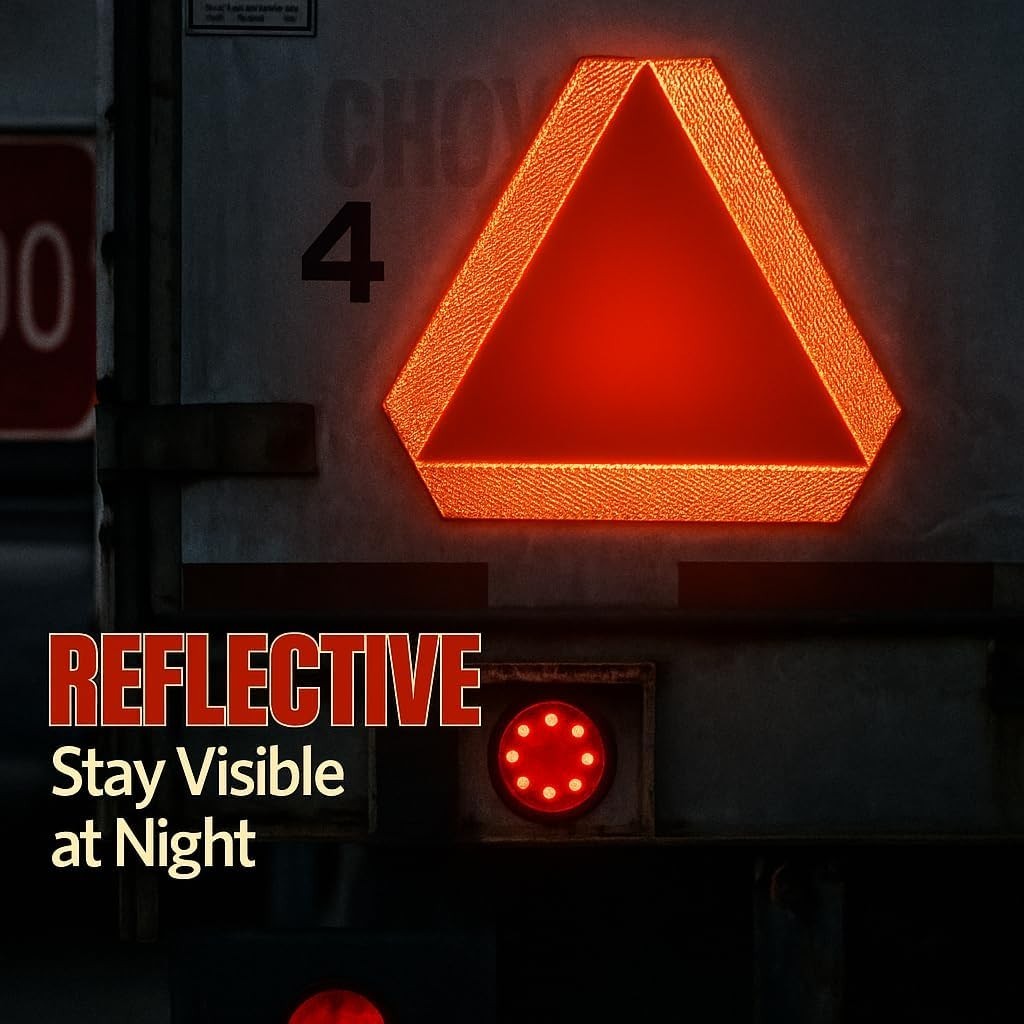 T R Metal Slow Moving Vehicle Sign 14 in x 16 in 2‑Pack Reflective