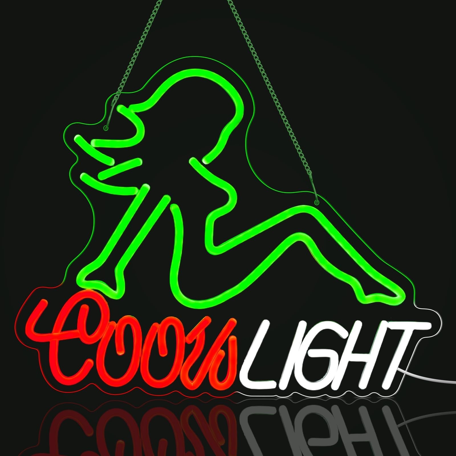 Crs Neon Sign, Beer LED Light for Man Cave Bar Decor Green Lady Neon Lights f…