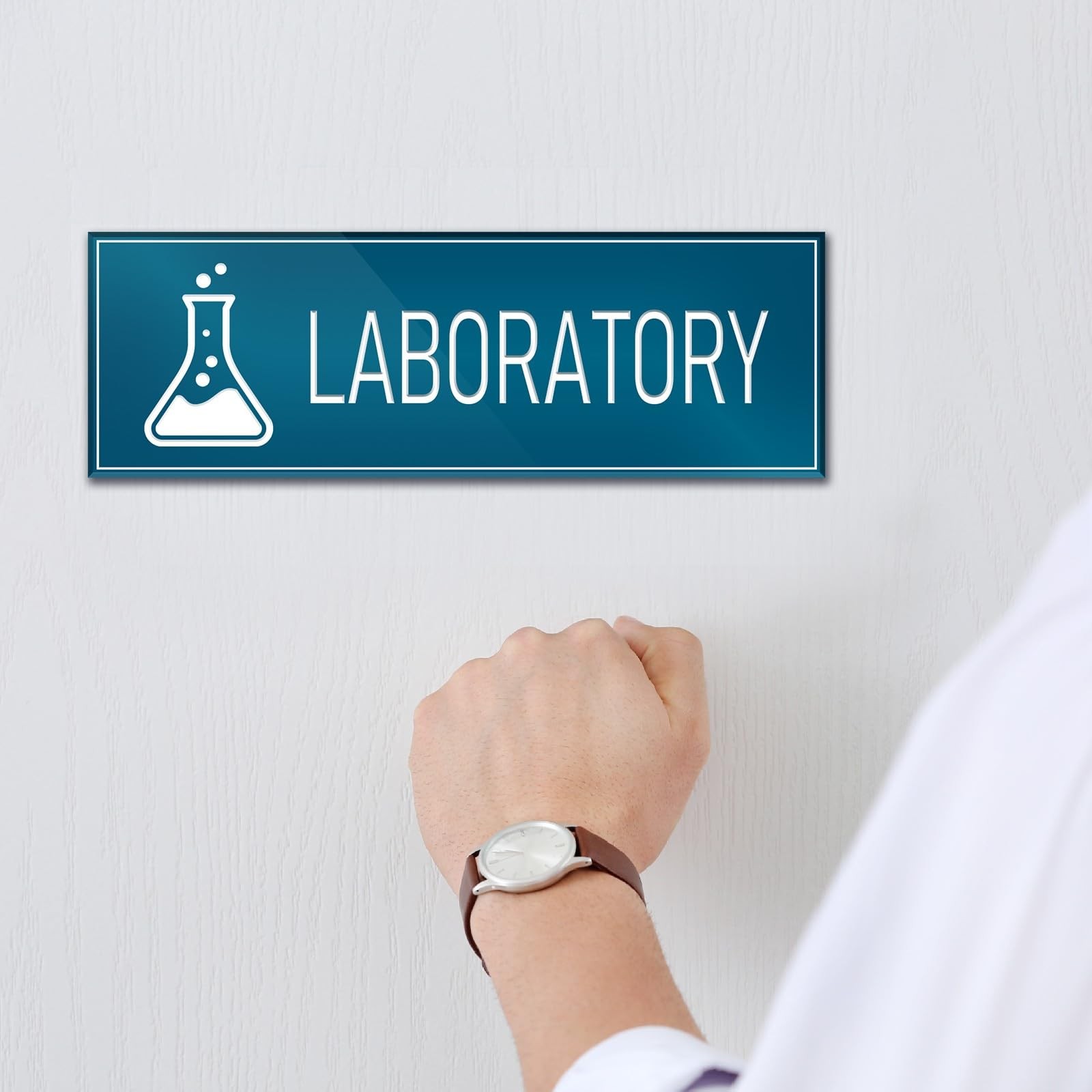 9×3 Inch Laboratory Sign SelfAdhesive Door Wall Window Signage Blue 1 PCS
