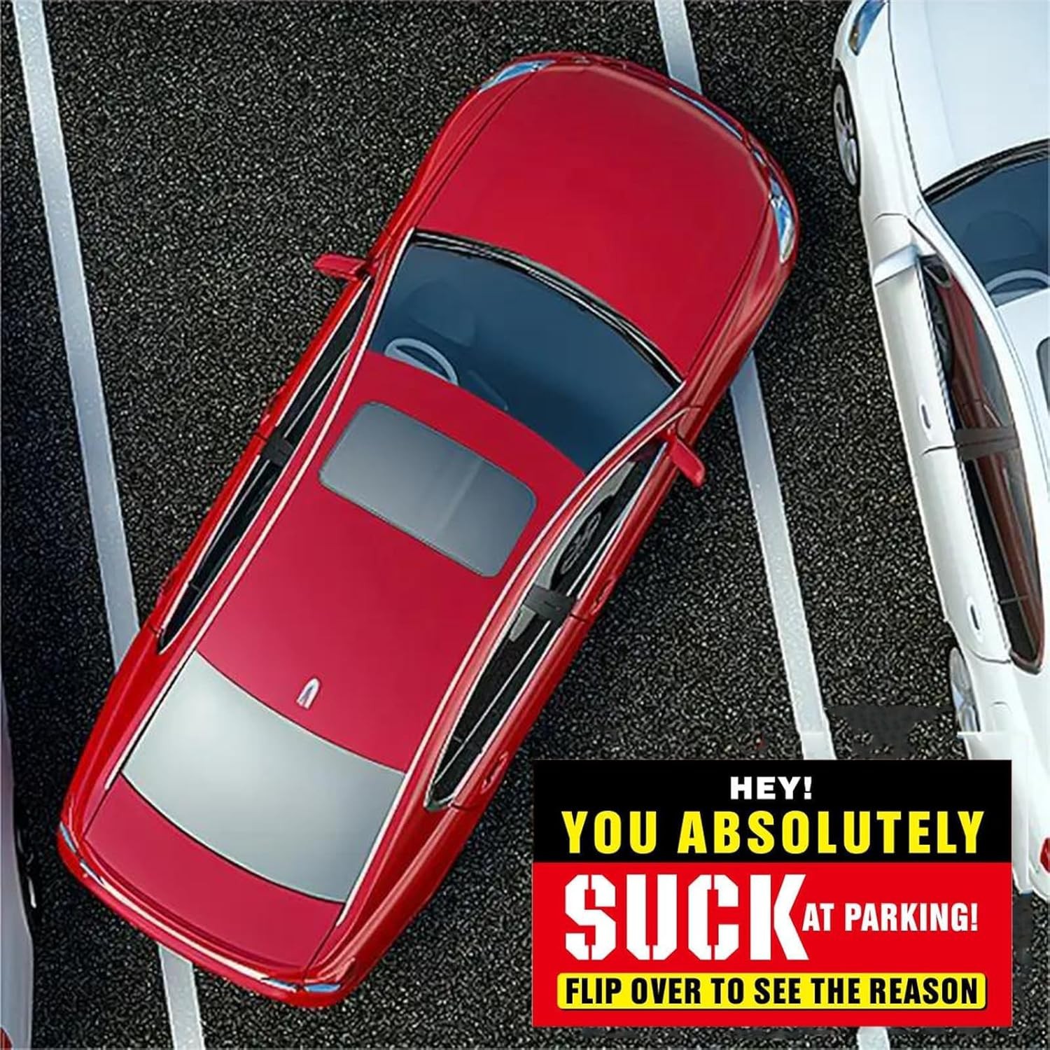 Bad Parking Cards – 100Pcs You Absolutely Suck At 3.5 » X 2 », Red