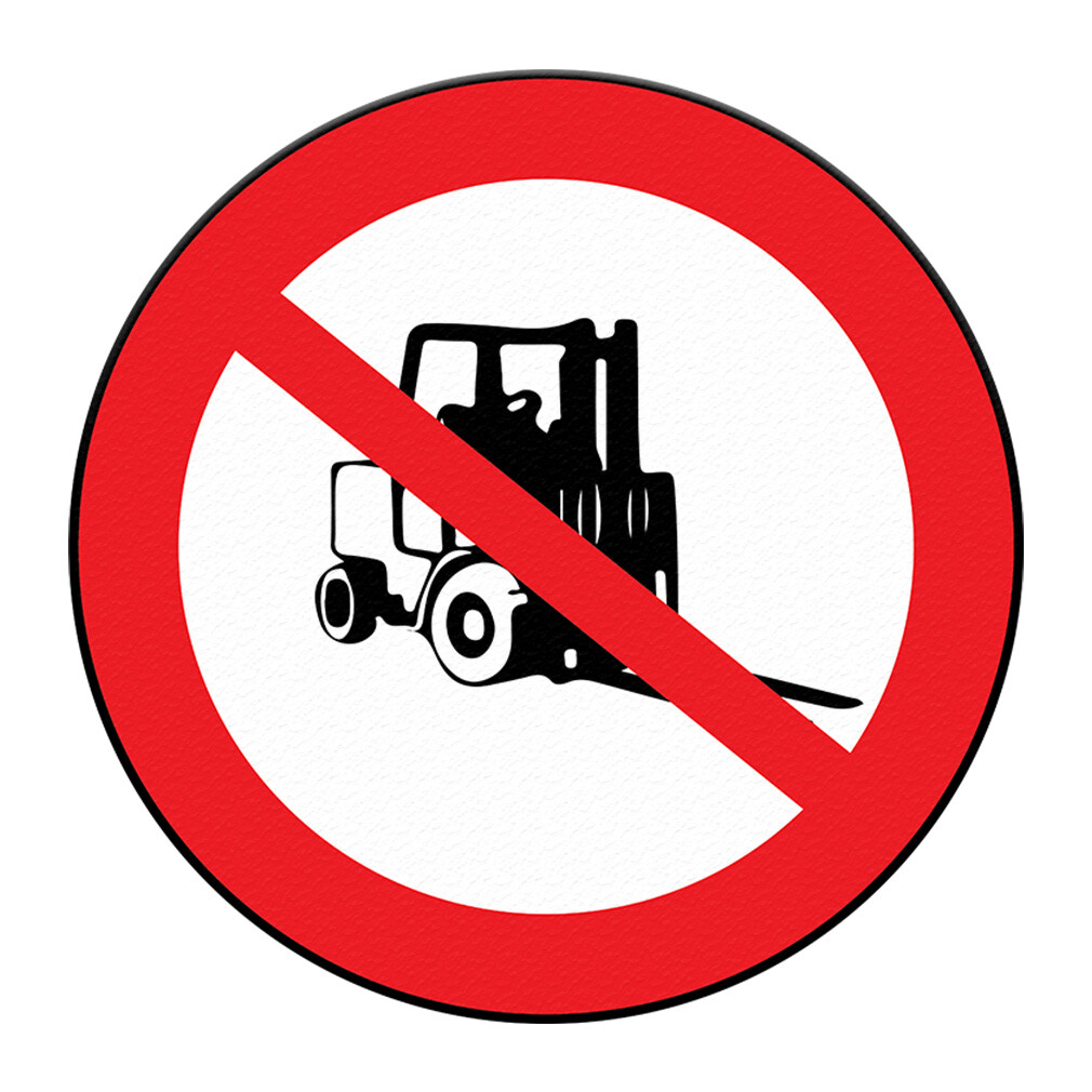 Forklift Floor Decals Forklift Prohibited Red Black Anti-Slip Round Shape