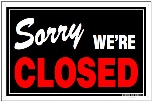 Standard double-sided plastic OPEN/CLOSED Sign NEW!