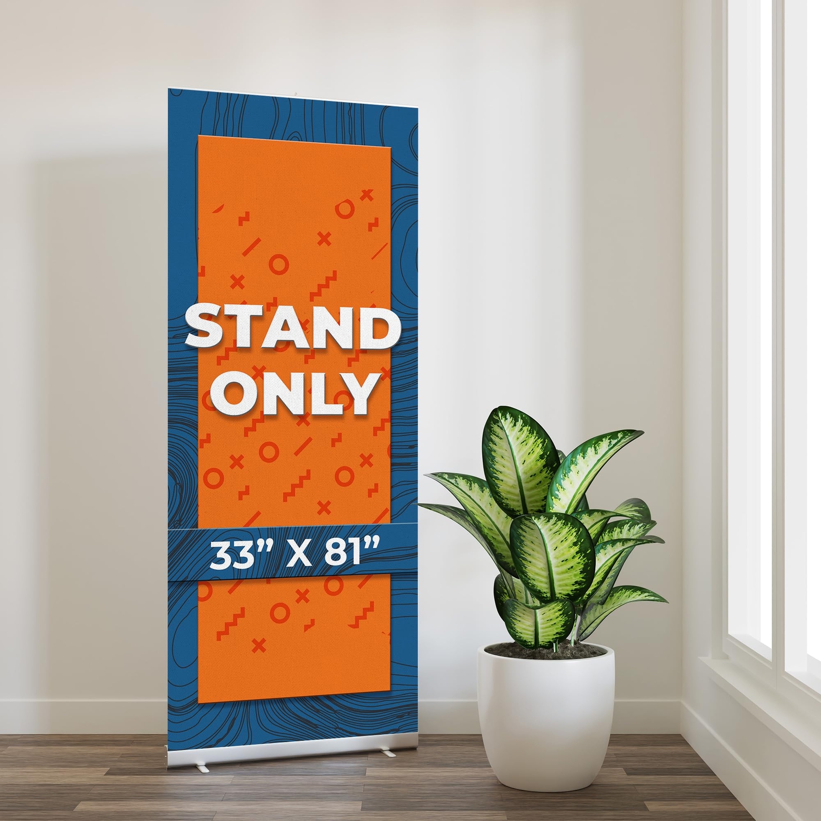 Heavy Duty Premium Retractable Banner Stand w/ Widened Base and Adjustable Size