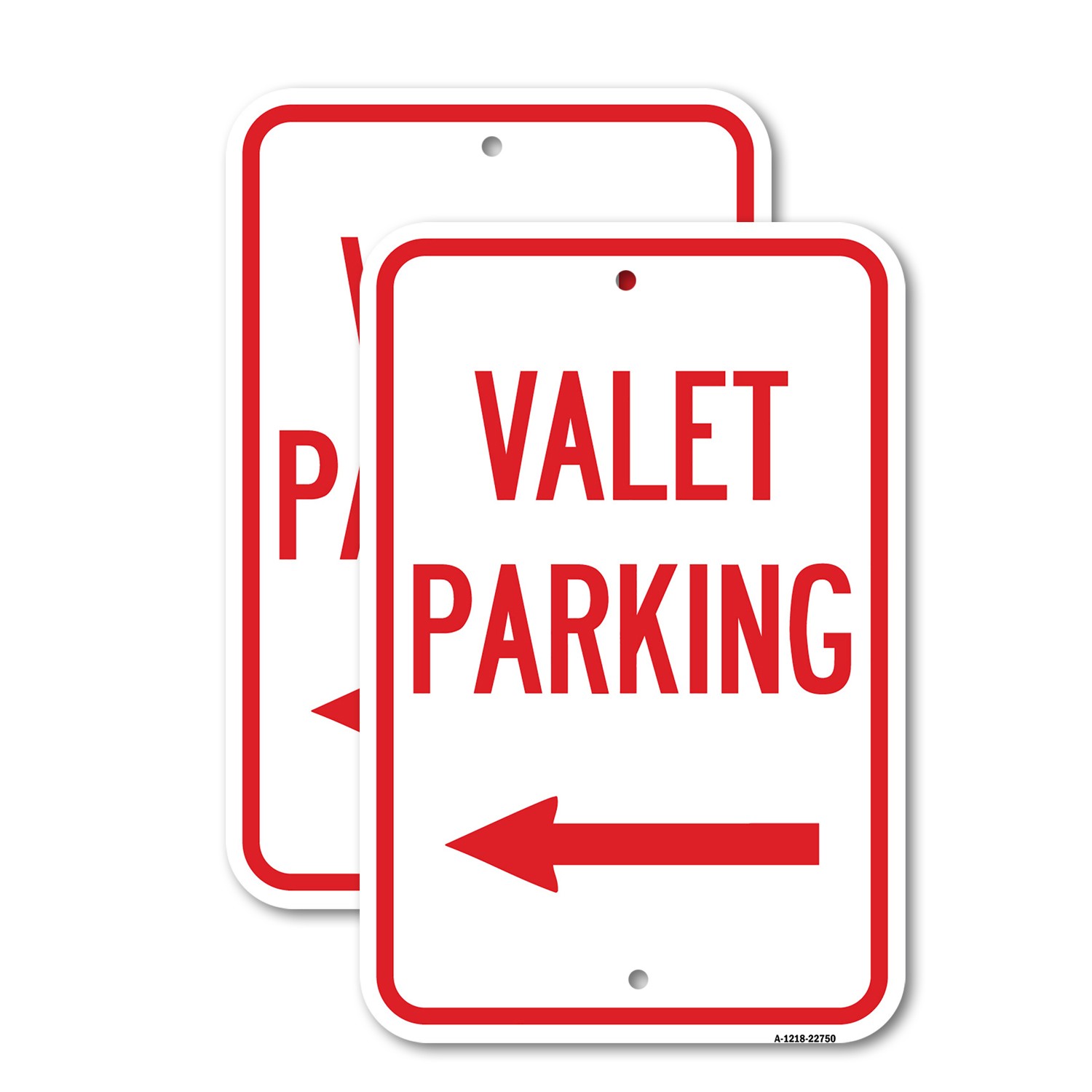 Valet Parking with Left Arrow Heavy Gauge Aluminum Parking Sign
