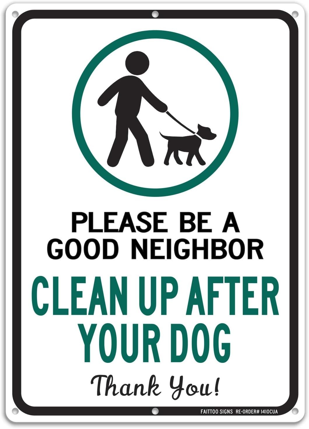 2 Pack Clean Up After Your Dog Sign, Clean Up After Your Pets, Be a Good Neig…