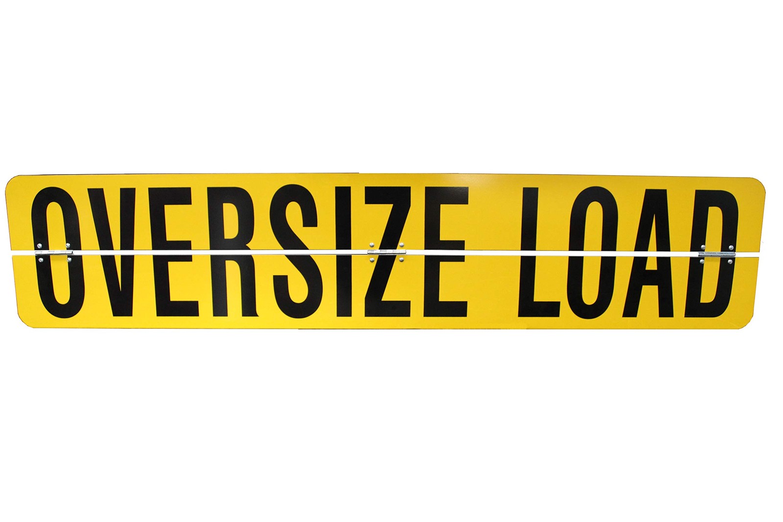 Oversize Load Sign – Aluminum, Center Hinged, Reflective Black Yellow, 60&Prime; x 12&Prime;