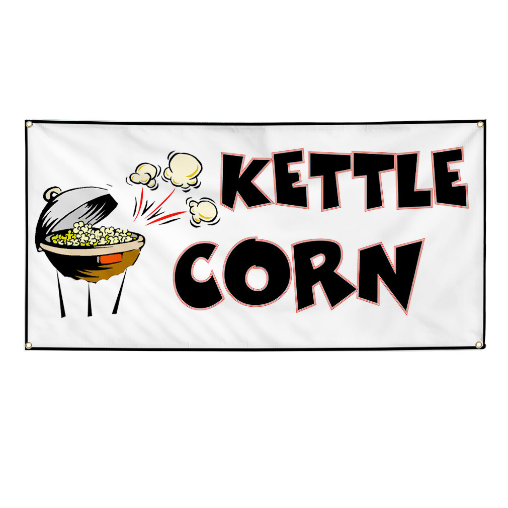 Vinyl Banner Multiple Sizes Kettle Corn Restaurant Food Bar Restaurant & Food