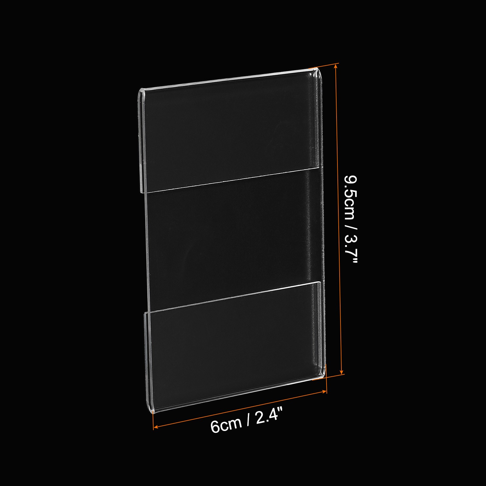 10Pcs 2.5×3.5&Prime; Wall Mount Acrylic Vertical Sign Holder with Tape Clear