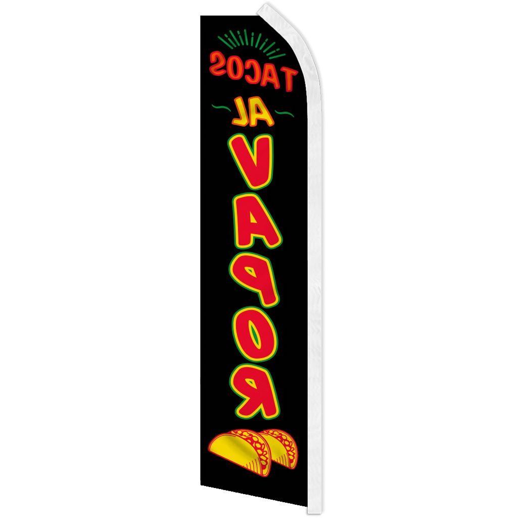 TACOS AL VAPOR advertising super flag swooper banner business sign food steamed