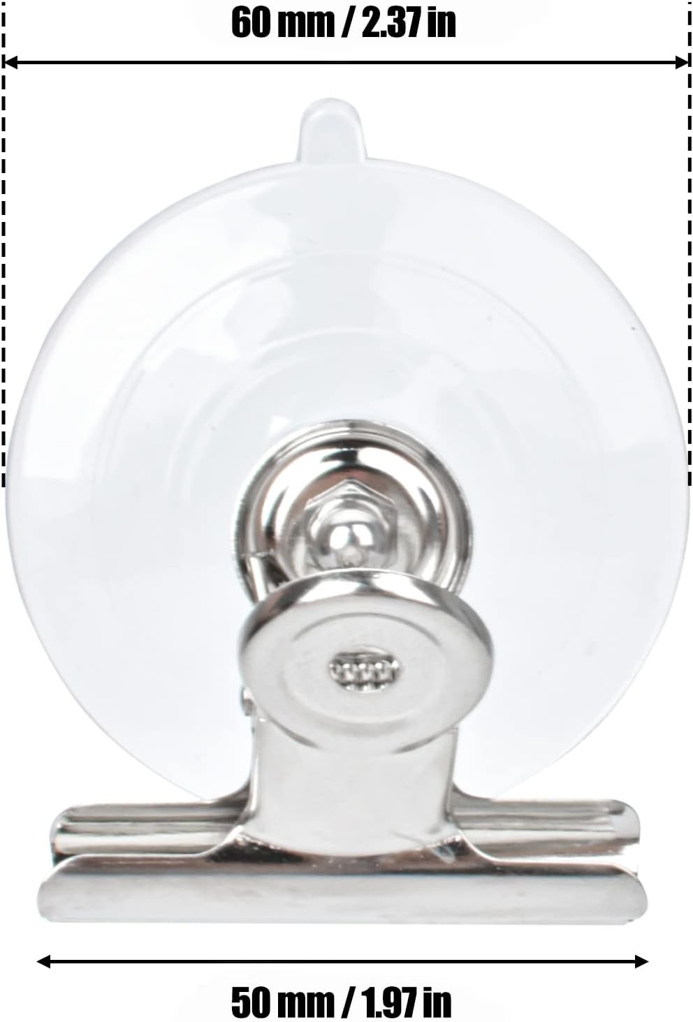 12 Pieces Suction Cup Clips 2.4" +2" Clip, Clear