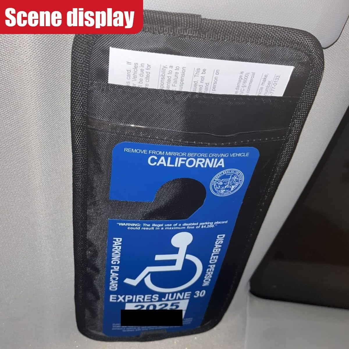 Handicap Placard Holder for Car, Universal Disabled Parking Permit Sign Holders,