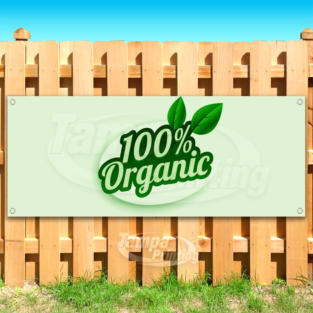 100% ORGANIC Advertising Fresh Food Healthy Vinyl Banner Flag Sign USA SB10912