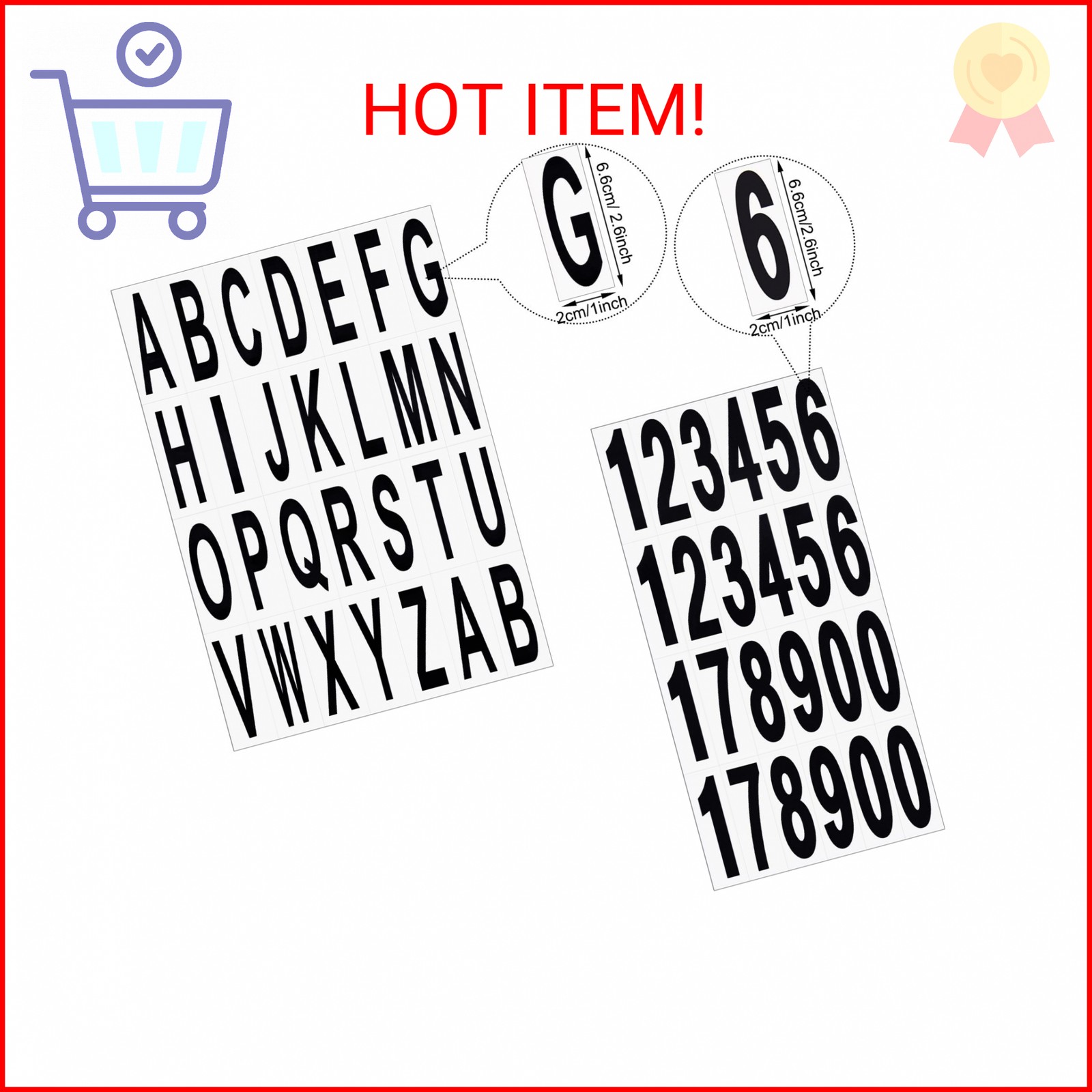 10 Sheets Mailbox Numbers and Letters Stickers for Outside Stick on Black Vinyl