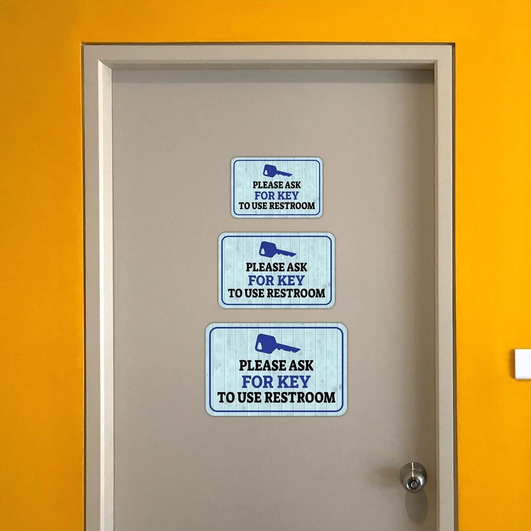 Classic Framed Please Ask For Key To Use Restroom Sign Small Friendly