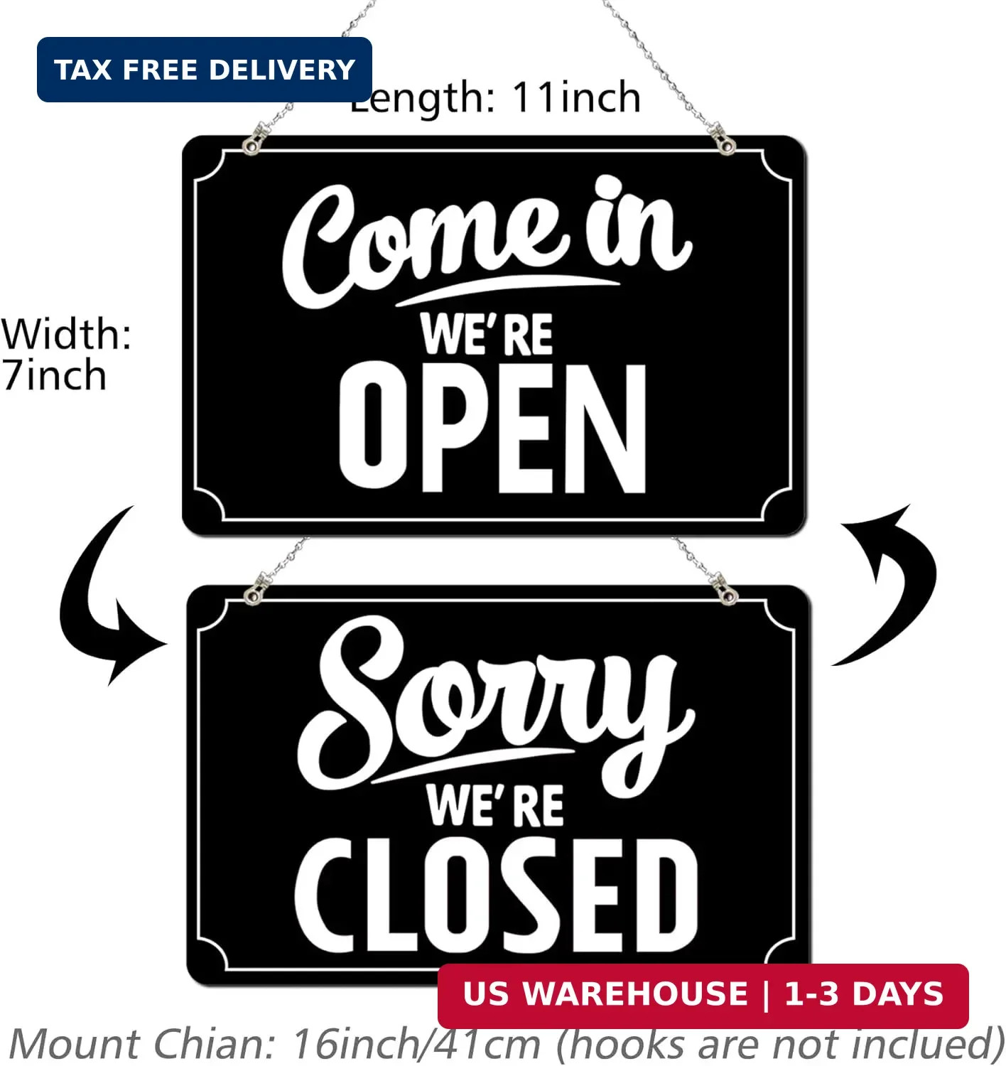 Open Closed Signs Business Hours Sign Set for Window Door Open Signs for Busines