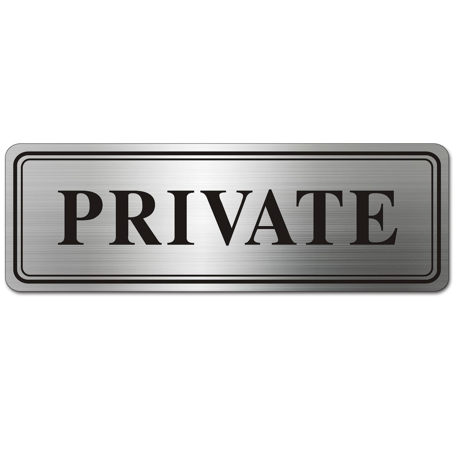 1 PCS Metal Stainless Steel Private Sign For Doors Self Adhesive 9×3 Inch