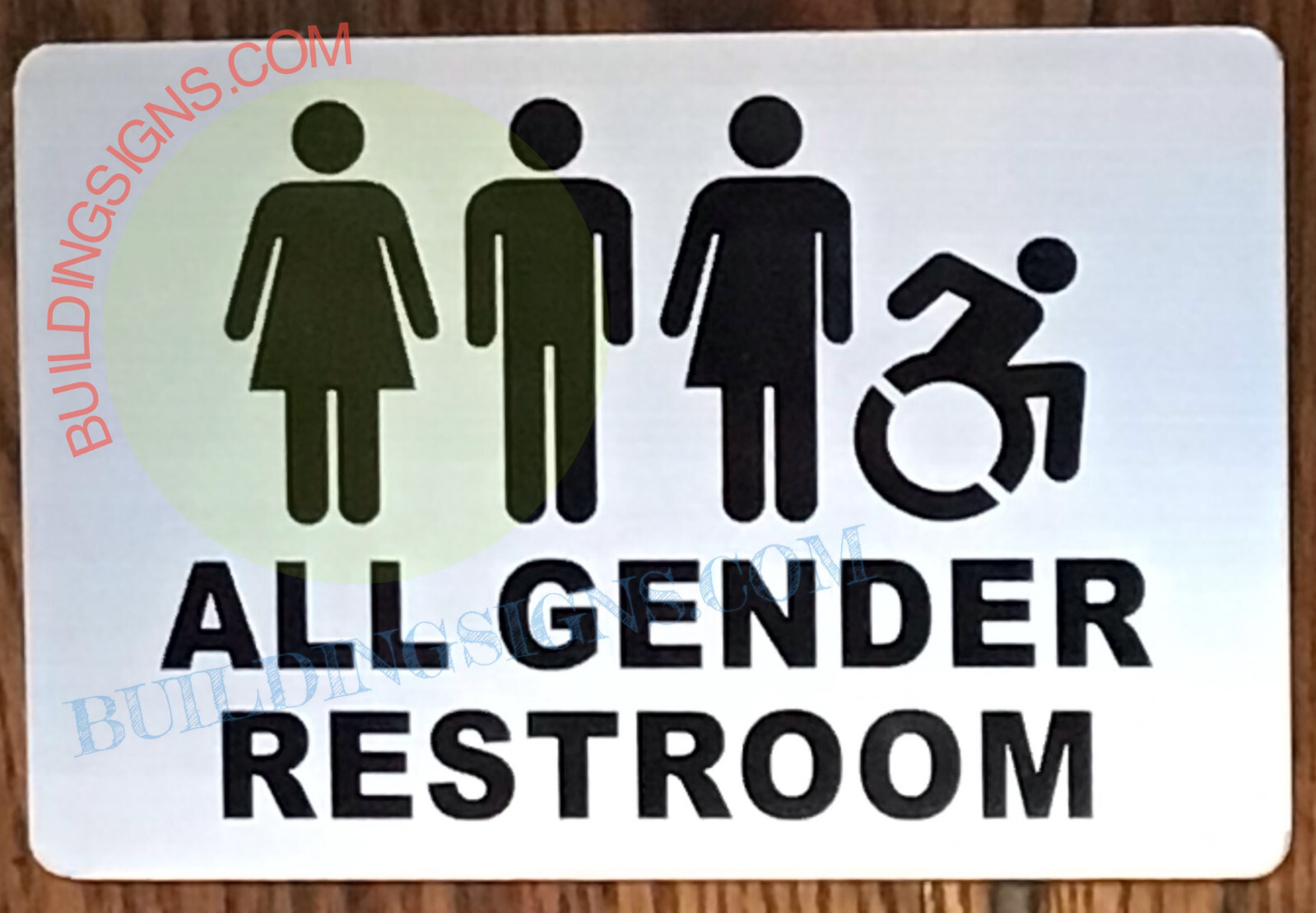 ALL GENDER RESTROOM SIGN (6X9, SILVER, ALUMINUM)