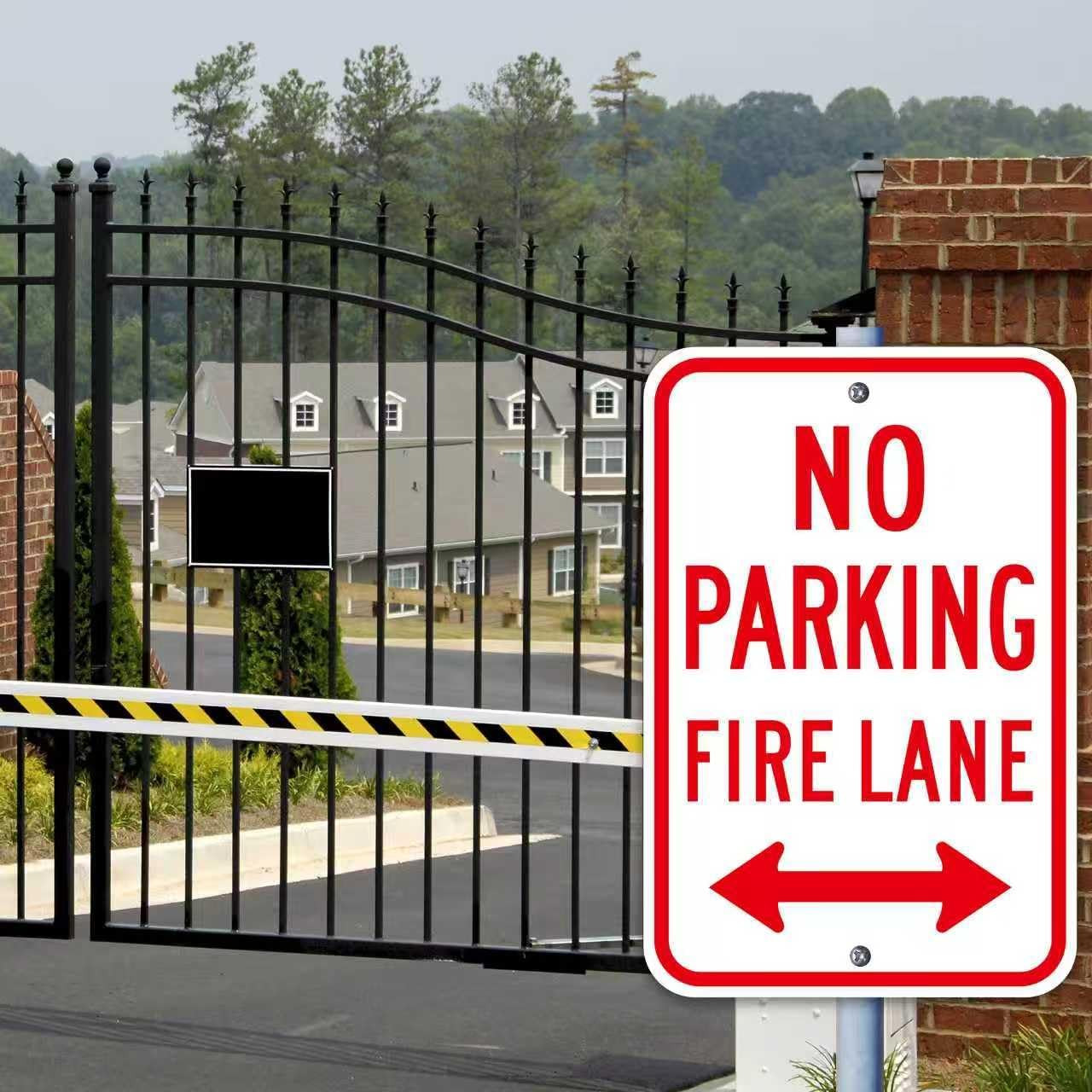 4 Pack Large No Parking, Fire Lane Sign, 18 X 12 Inches Reflective Rust Free Alu