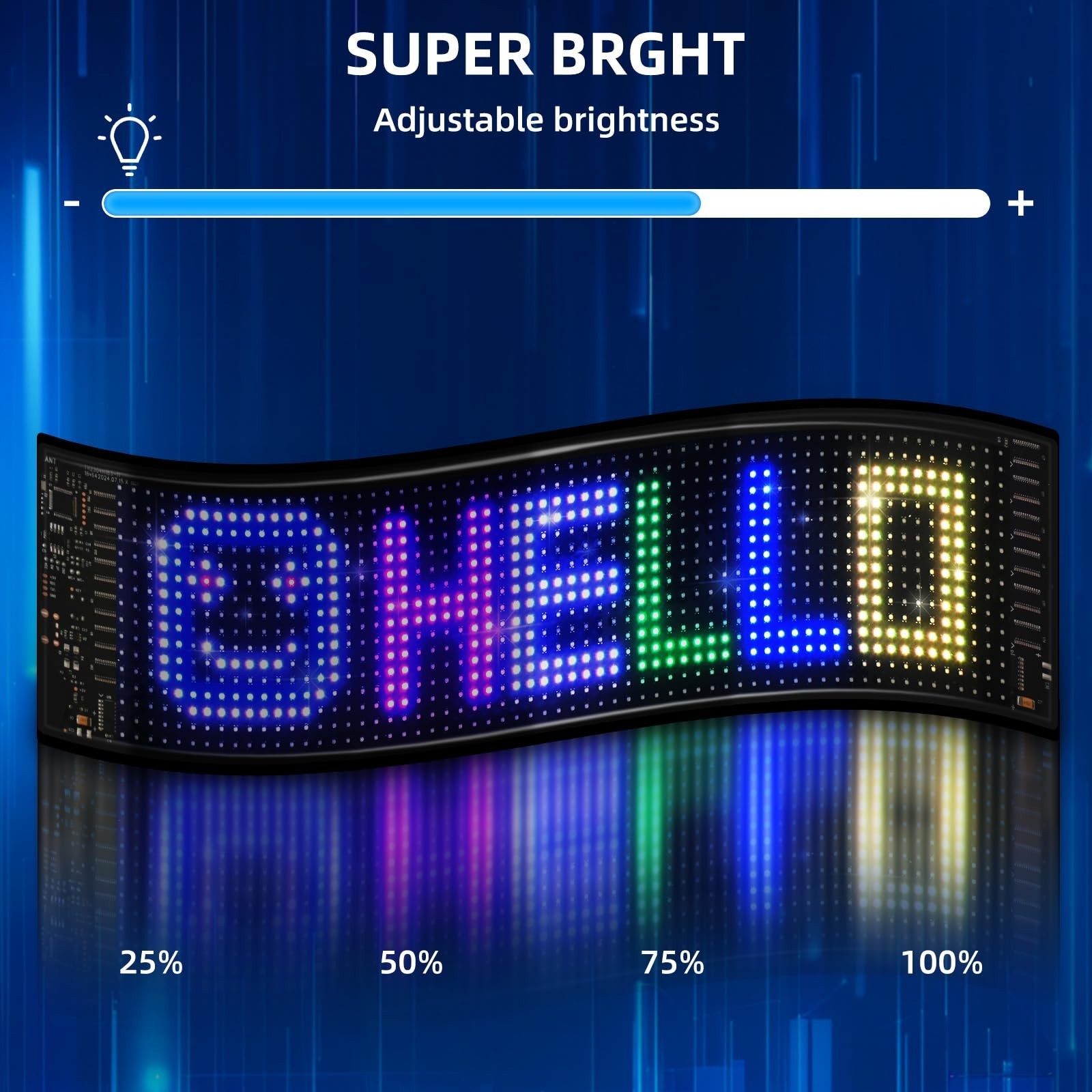 Customizable Scrolling LED Sign 14.7&Prime;x3.6&Prime; – USB & App Control, DIY Text & Anima