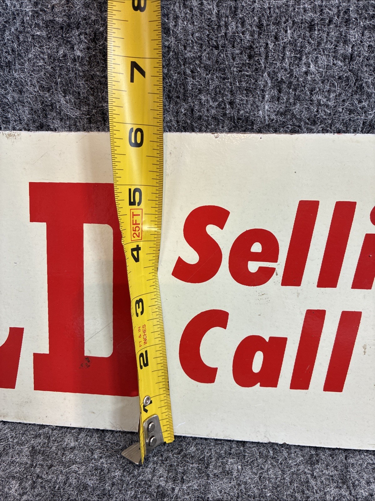 Sold Call Us Now 5.75&Prime;x24&Prime; Real Estate Sign Rider Topper 2 Sided Red/White Resin