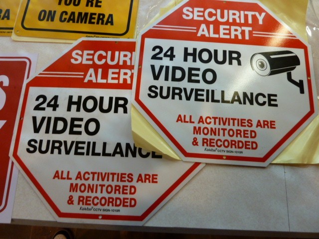 BUSINESS SIGNS – BULK LOT VARIETY (EMPLOYEES ONLY, SECURITY CAMERAS)
